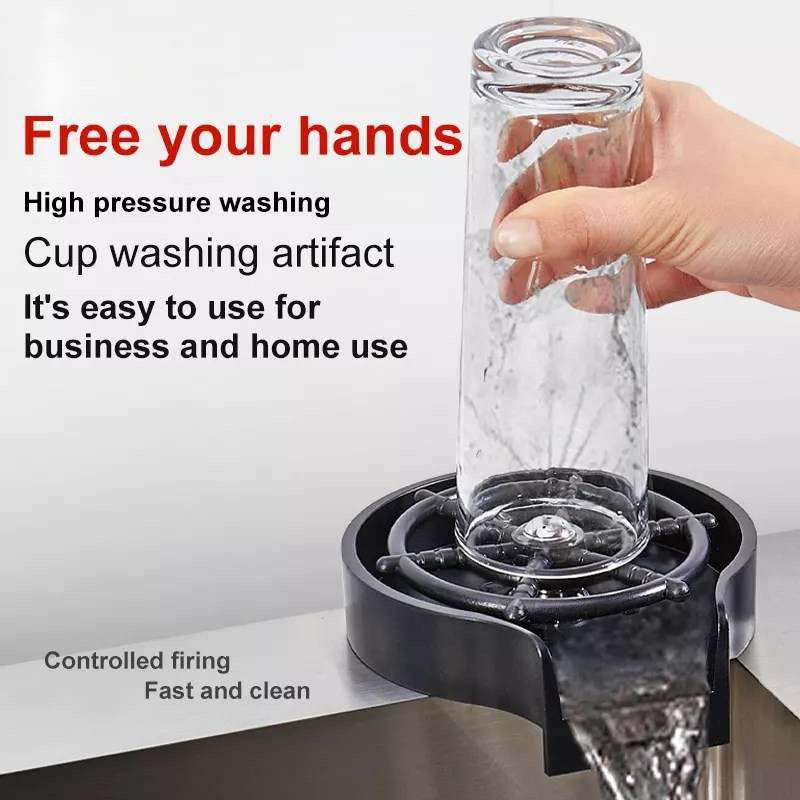 SKADE Kitchen Aink Faucet Bottle Washer,Faucet Glass Washer Cleaner Accessories,Quick Rinser for Baby Bottle,Bar Glass Rinser,Kitchen Sink Automatic Flushing Device, Kitchen Sink Accessories