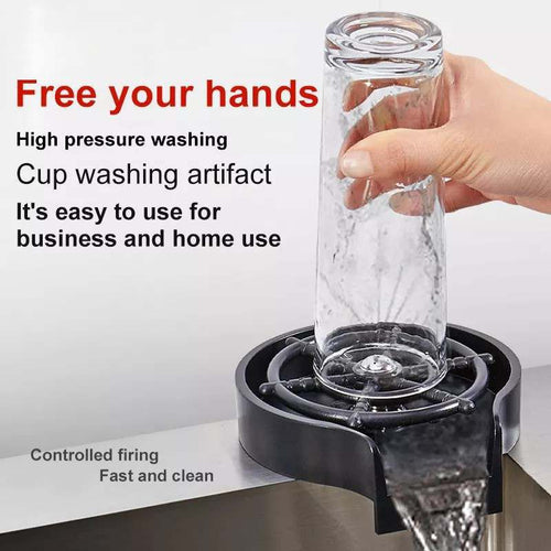 SKADE Kitchen Aink Faucet Bottle Washer,Faucet Glass Washer Cleaner Accessories,Quick Rinser for Baby Bottle,Bar Glass Rinser,Kitchen Sink Automatic Flushing Device, Kitchen Sink Accessories