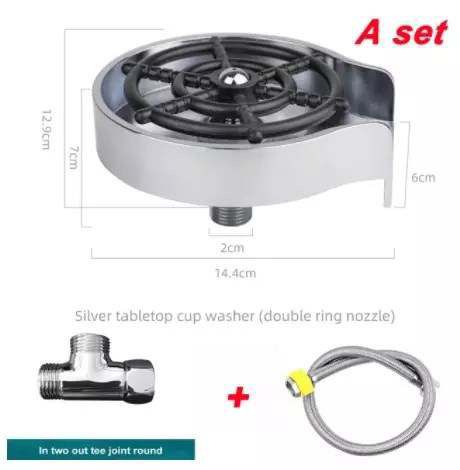 SKADE Kitchen Aink Faucet Bottle Washer,Faucet Glass Washer Cleaner Accessories,Quick Rinser for Baby Bottle,Bar Glass Rinser,Kitchen Sink Automatic Flushing Device, Kitchen Sink Accessories